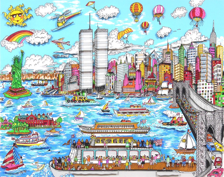 チャールズ・ファジーノの絵画作品　タイトルは、GATEWAY TO NEW YORK
